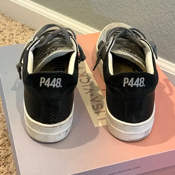 P448, Silver/Black Sneakers, Size 39 - Picture 4 of 9
